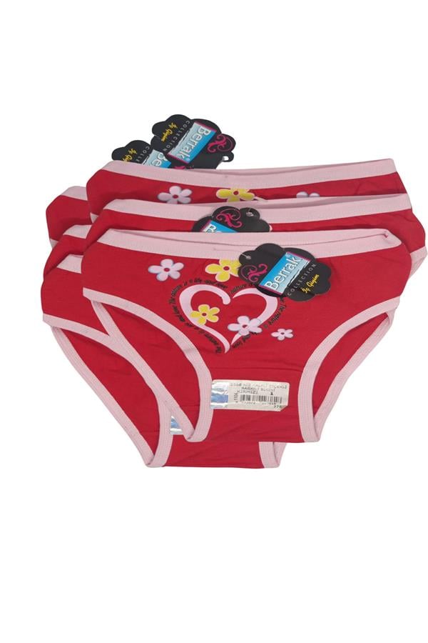 Clear Heart Flower Printed Girls Panties 6-Pack 1-2 Years 2568