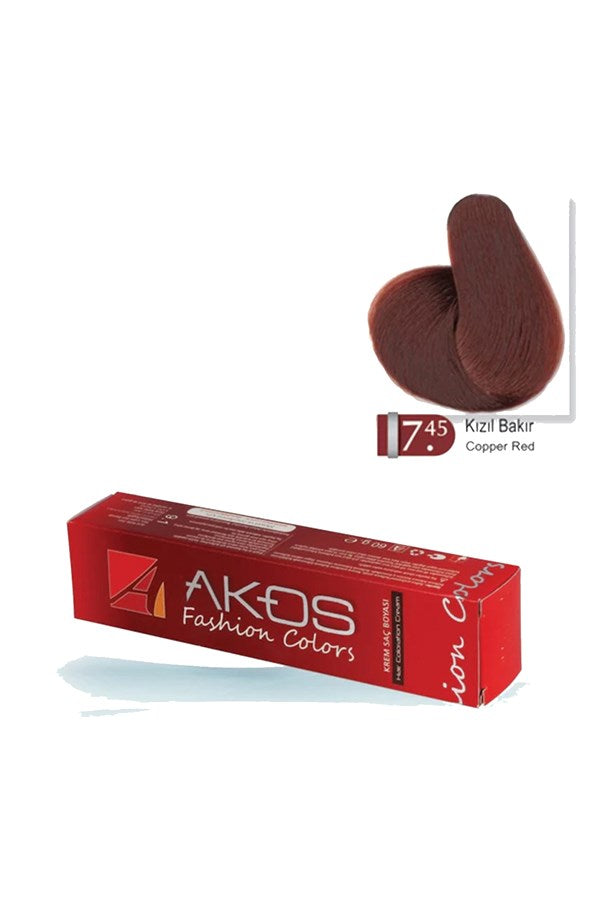Akos Hair Dye Red Copper 7.45