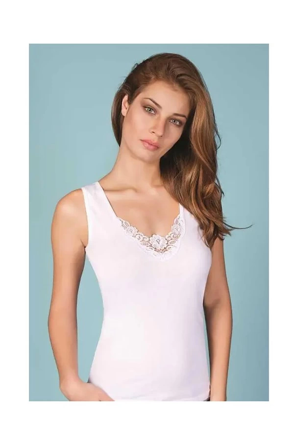 Clear women's lace wide strap tank top