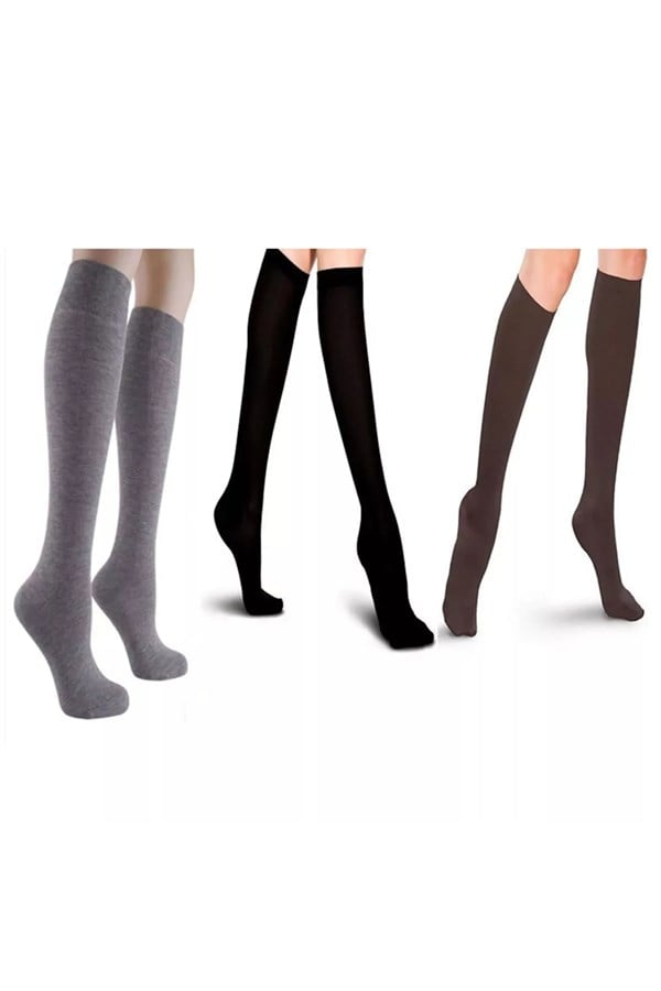 Emre Brown Color Knee-Length Mother Socks for Women 217