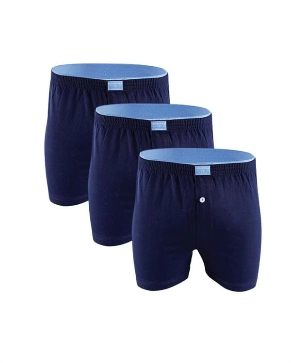 Huma One Men's Terry Cloth Waist Plain Boxer Shorts 2174 3 Pieces