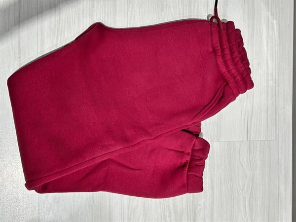 Jogger 3 fils brossé à poches simple, noir, bordeaux