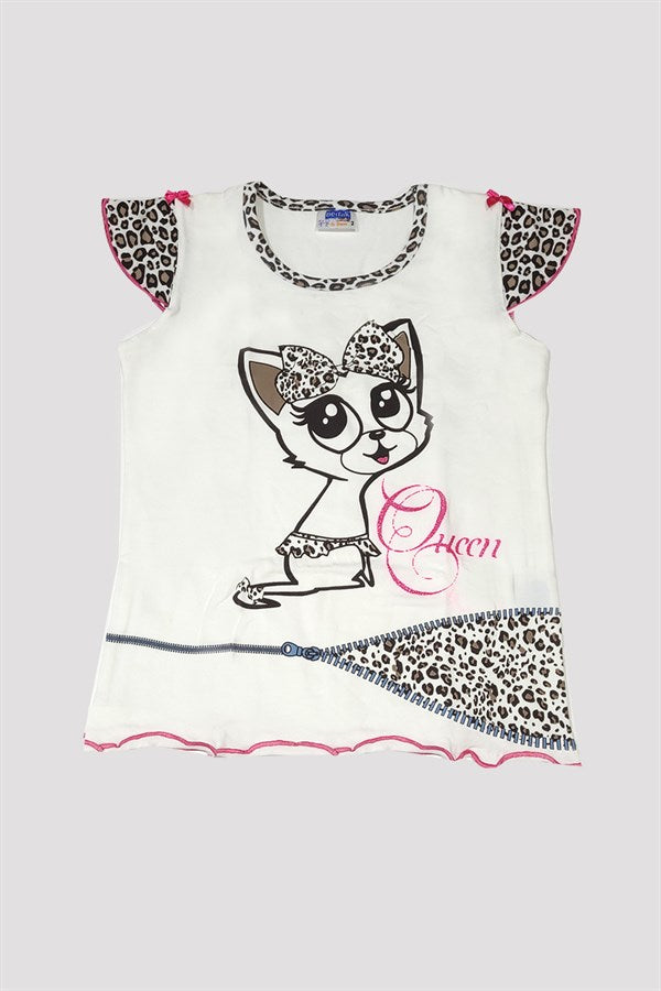 Kız Çocuk Leopar Desenli Pijama Takımı 6529