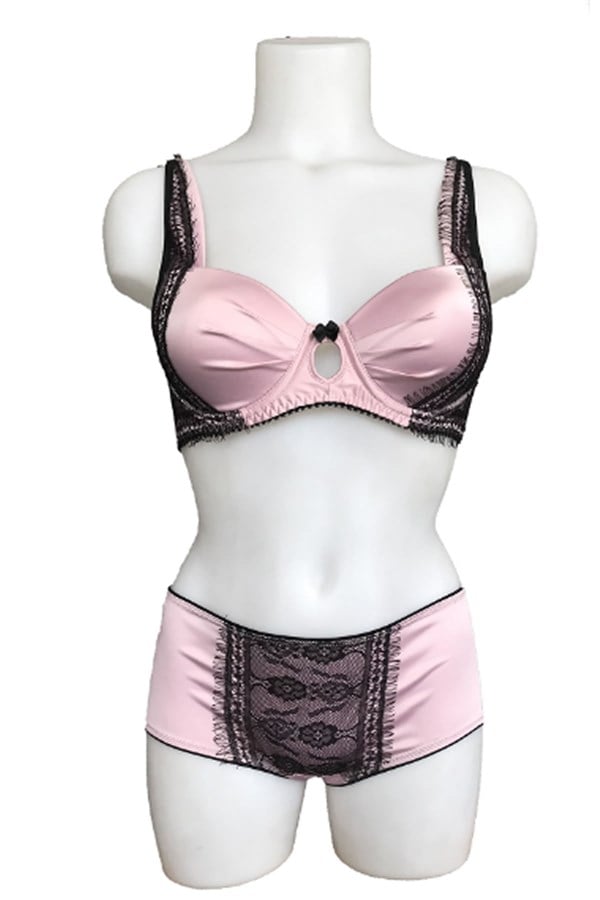 Ensemble soutien-gorge sans rembourrage Night Flight bicolore à motif dentelle, sans maintien 2149