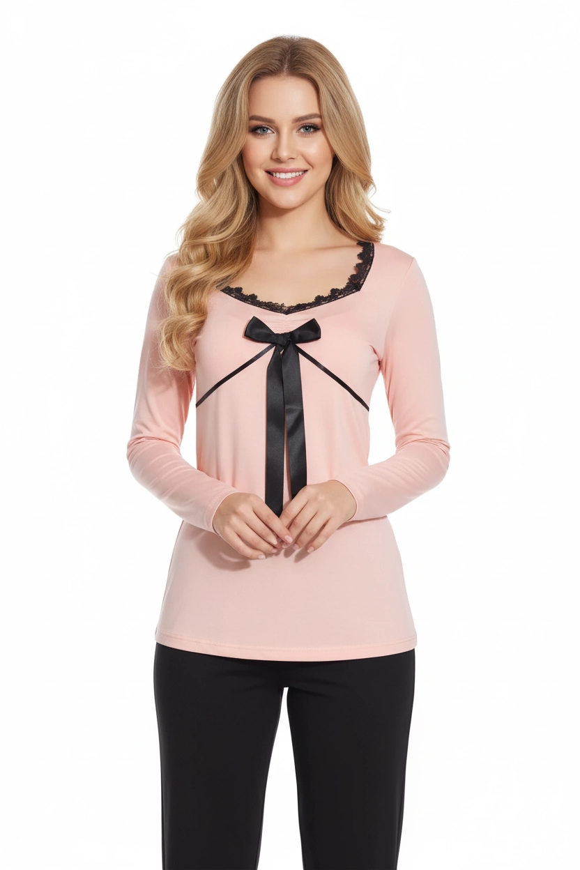 Şahinler Jacquard Cat Applique Winter Pajamas 21806