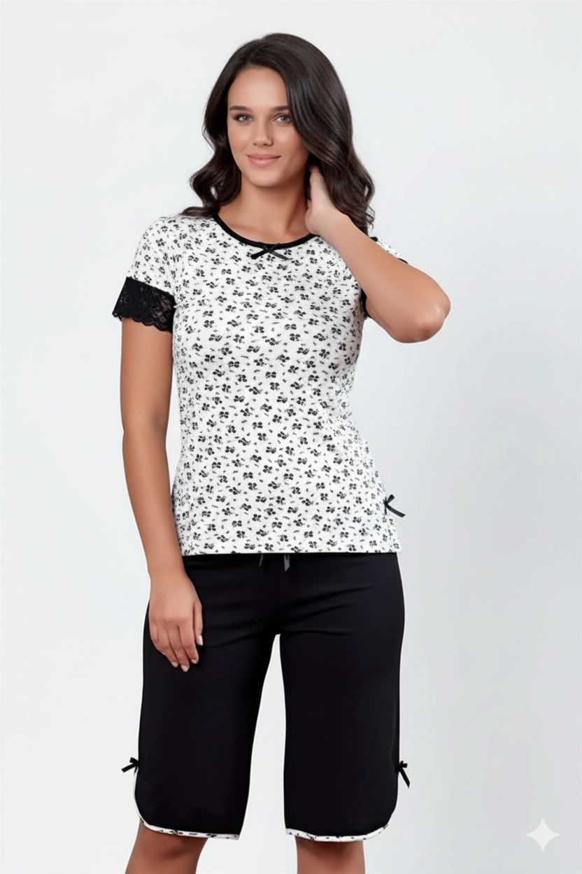 Falcon Sleeve Lace Capri Set B454