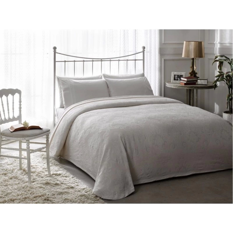 Taç Jacquard Single Pike Set Amanda Cream Color