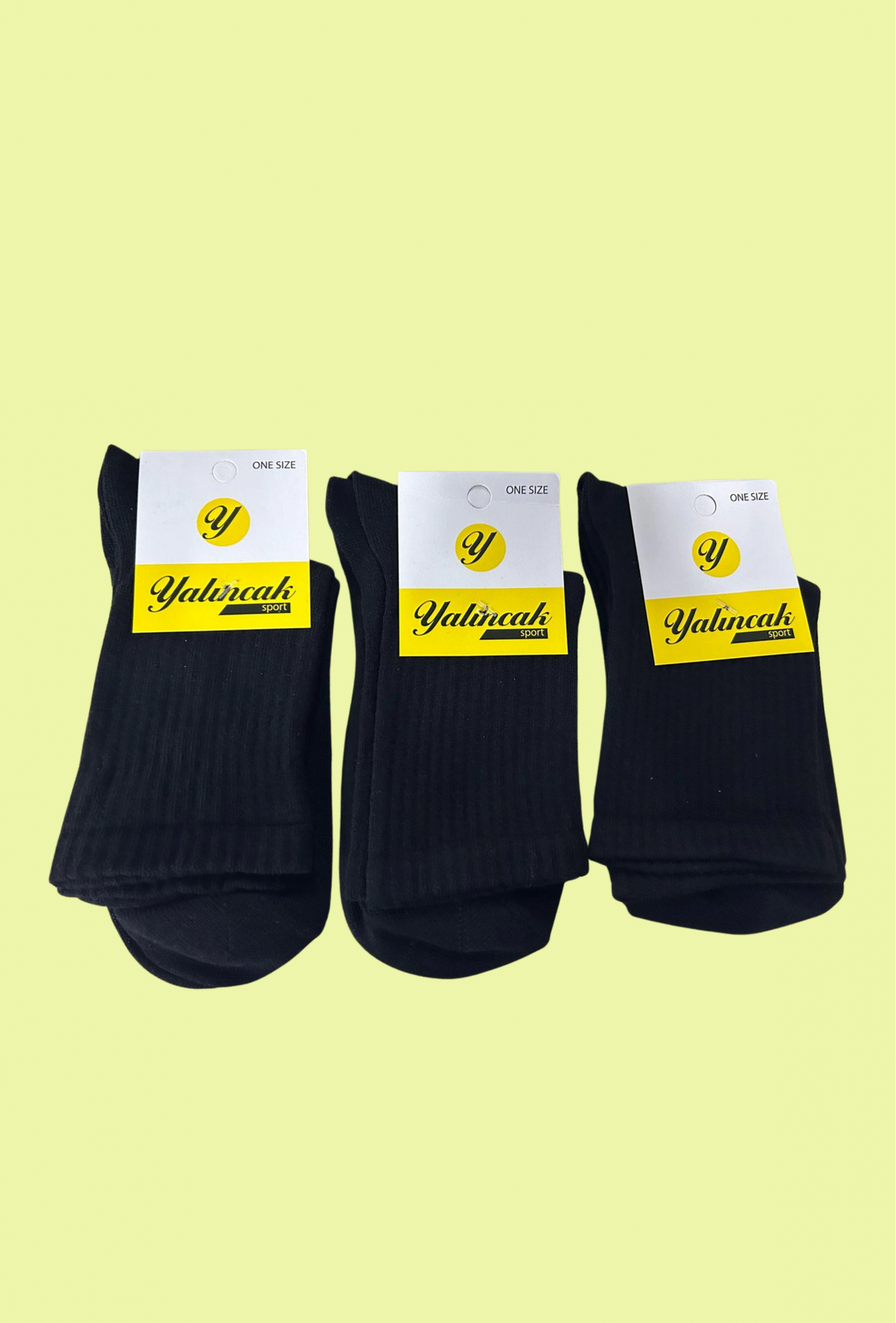 Yalıncak Half-Cuff College Socks, Black Color