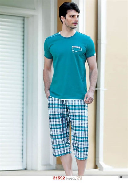 Ensemble pyjama Capri à carreaux d'été 21592