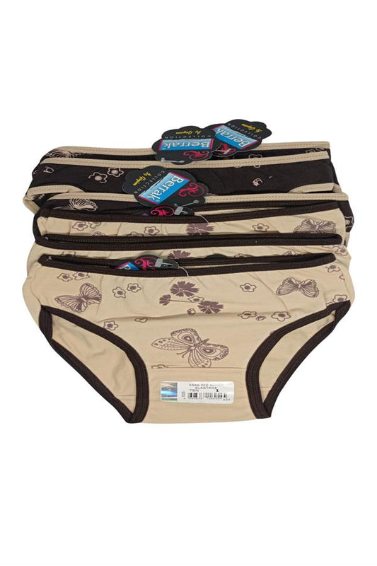 Culottes imprimées marron transparent pour fille, lot de 6, 1-2 ans, 2566