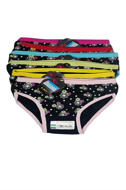 Culottes transparentes imprimées noires pour filles, lot de 6, 1-2 ans, 2578