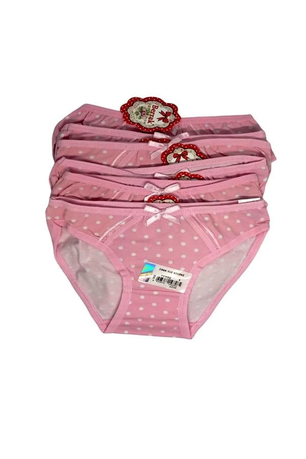 2588 Clear Girl Pink Printed Bikini Set of 6, 1-2 Years