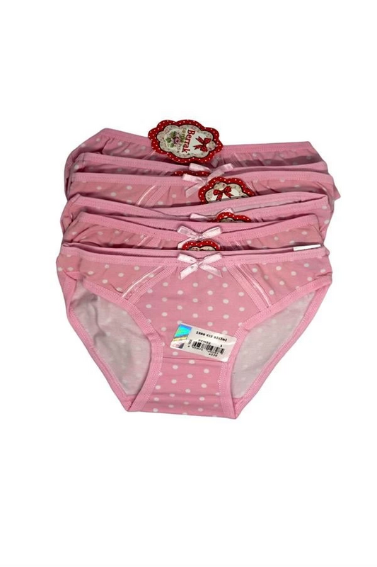 2588  Berrak  Kız  Pembe  Baskılı Bikini 6 Adet 1-2 Yaş