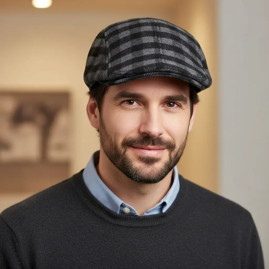 yoncatotpan Black Classic Model Ear-Covering Baseball Cap for Winter and Autumn, Flexible and Comfortable 