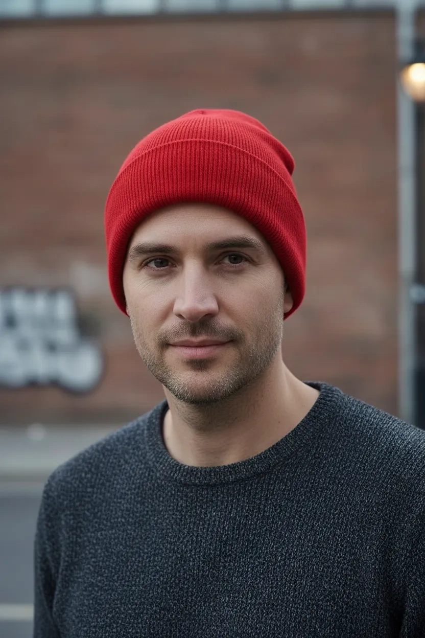 yoncatoptan Unisex Double Layer Black Beanie for Winter and Autumn, New Production