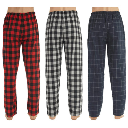 Pijalux Men's Checkered Poplin Pocketed Bottom Pajamas