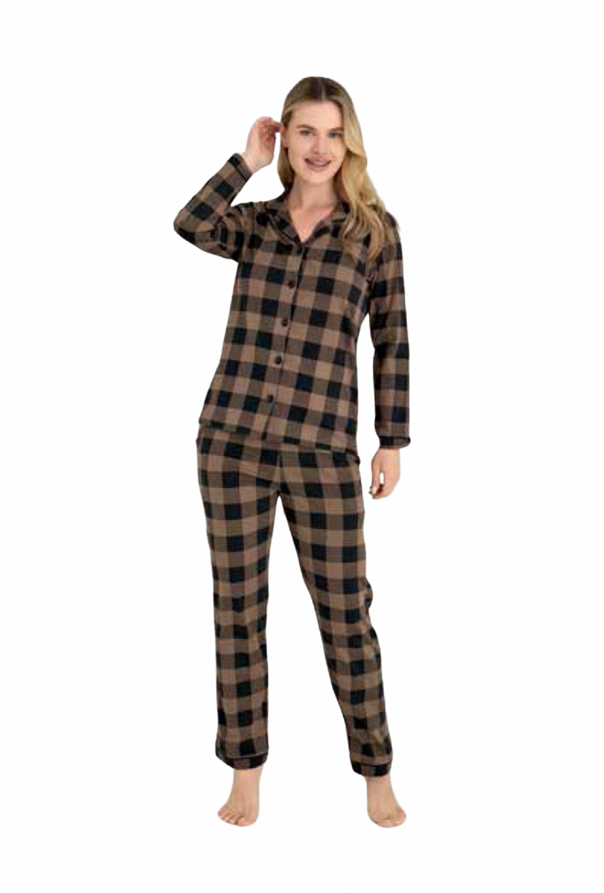 9209 Kly Women's Buttoned Pajama Set