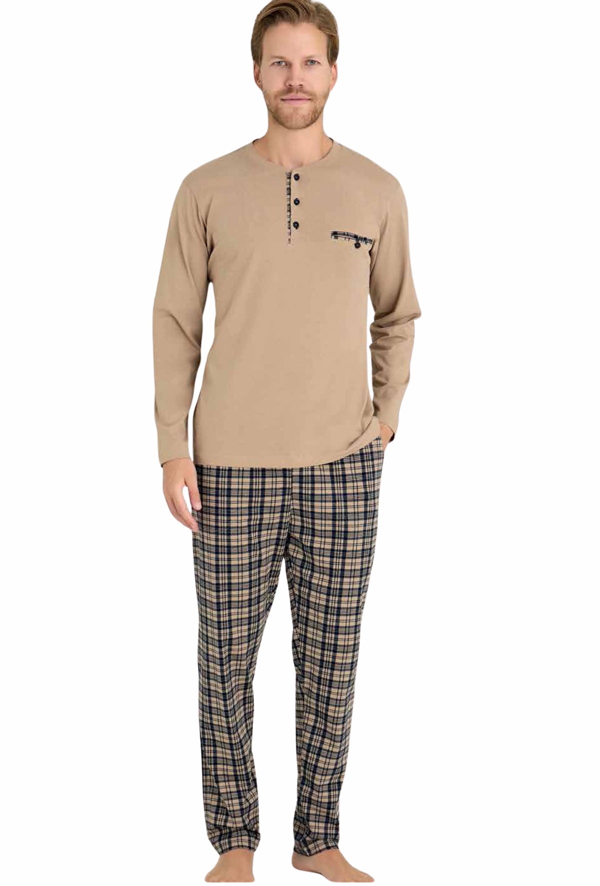 9223-KLY Men's Winter Pajama Set 100% Cotton