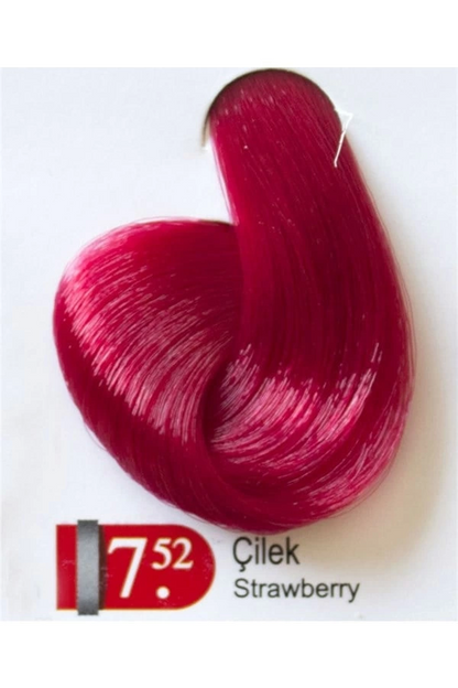 Teinture capillaire Akos Rouge Fraise 7,52 (3 teintures et 1 oxydant)