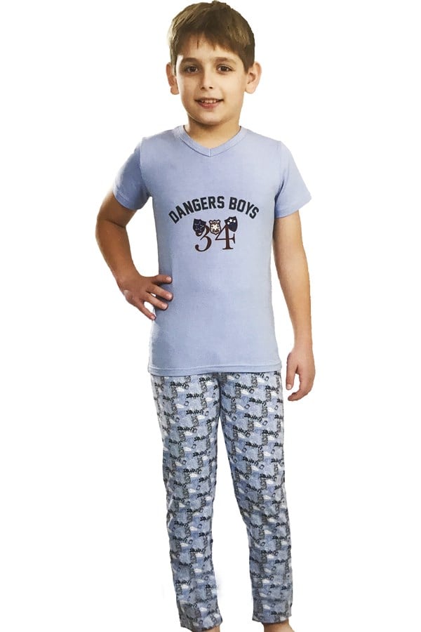 Printed Boy's Pajama Set 7321