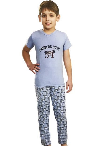 Printed Boy's Pajama Set 7321