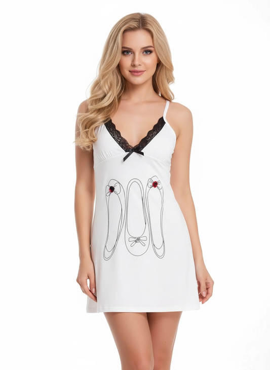 Clear Printed White Summer Dress 2414