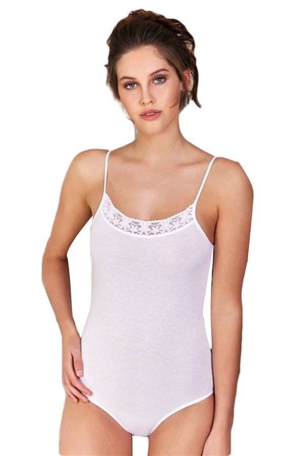 Body en dentelle à boutons-pression pour femme Berrak 2097