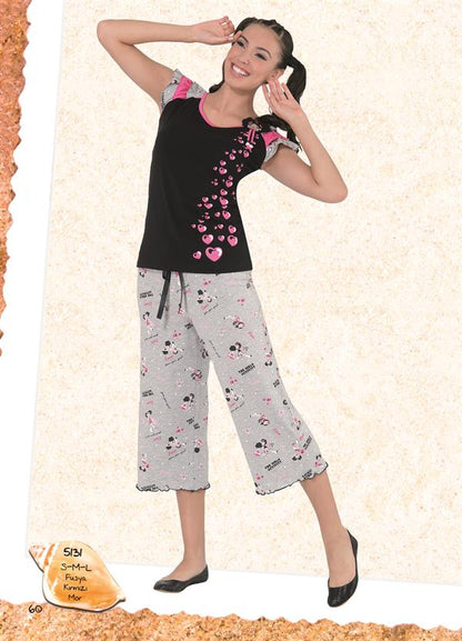 Berrak Women's Capri Pajama Set 5131