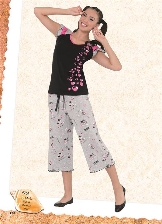 Berrak Ensemble pyjama Capri pour femme 5131