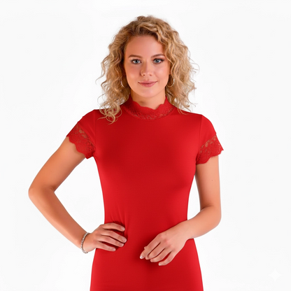 Berrak Women's Lace Short Sleeve Elastane Blouse 2144