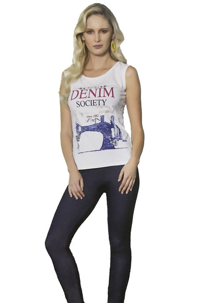 Ensemble legging imprimé denim Berrak pour femme 2481