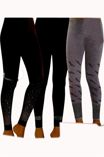 Berrak Women's Sequined Stone Long Leggings 2254