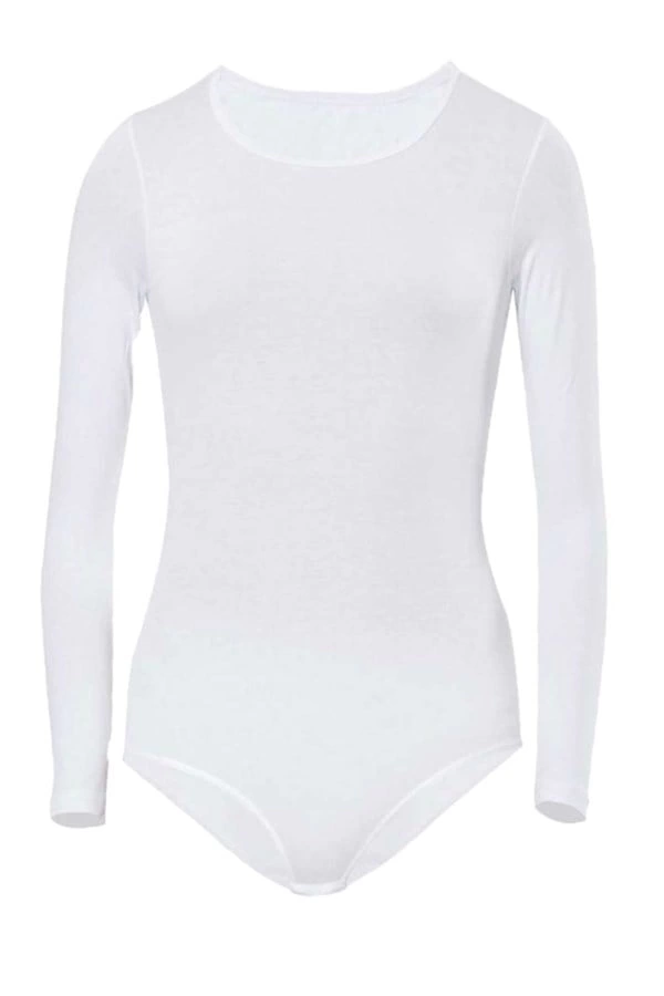 Clear Girl's Long-Sleeve Snap-Button Cotton Bodysuit