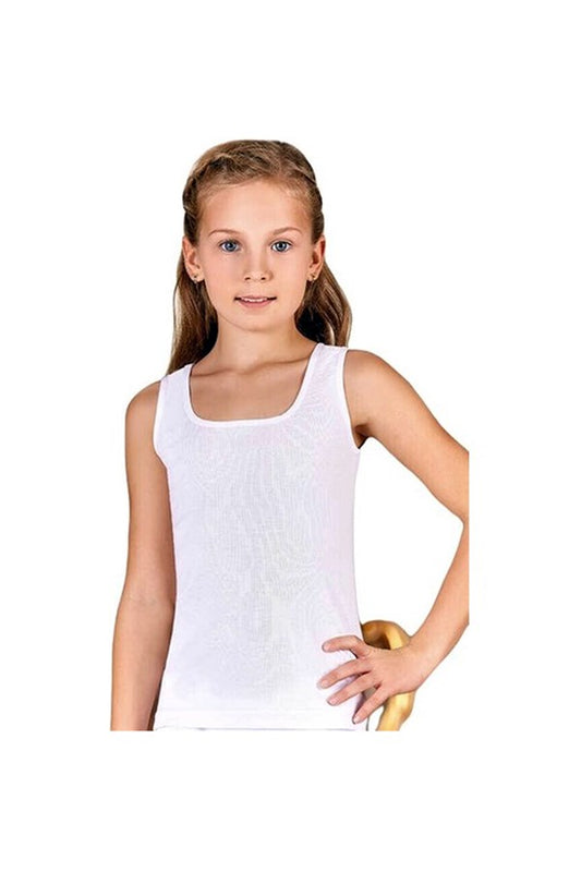 Débardeur transparent en coton à larges bretelles pour fille