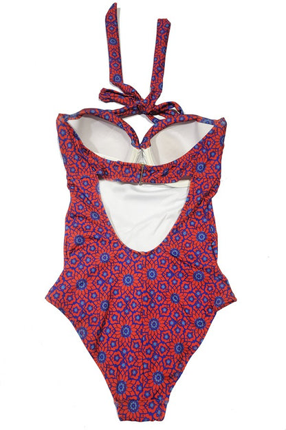 Black Spade Women's Floral Print Swimsuit 8258