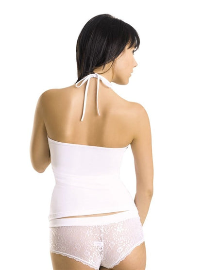 Neck-tie embellished tank top
