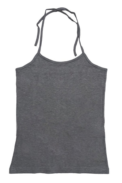 Neck-tie embellished tank top
