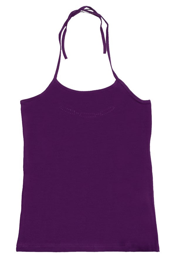 Neck-tie embellished tank top