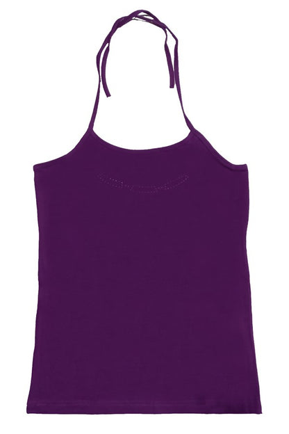 Neck-tie embellished tank top