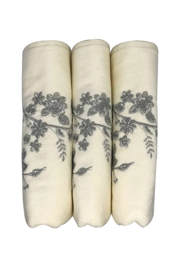 Bulteks Glitter Embroidered Velvet Pattern 1 Towel 30X50