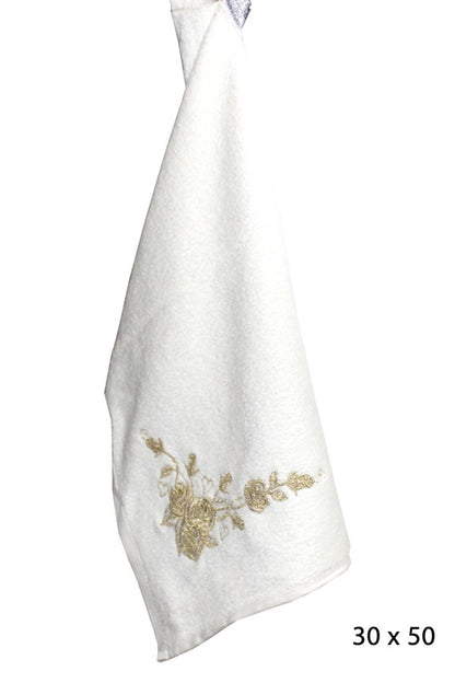 Serviette de toilette en velours brodé à paillettes Bulteks 30 x 50 cm, motif 4