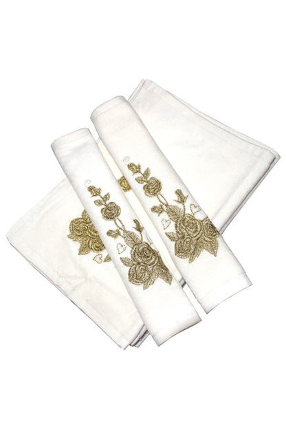 Serviette de toilette en velours brodé à paillettes Bulteks 30 x 50 cm, motif 4