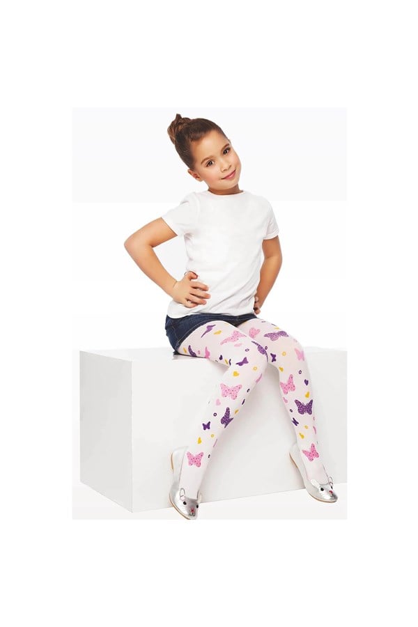 Collants micro à motifs papillon pour enfants Daymod 