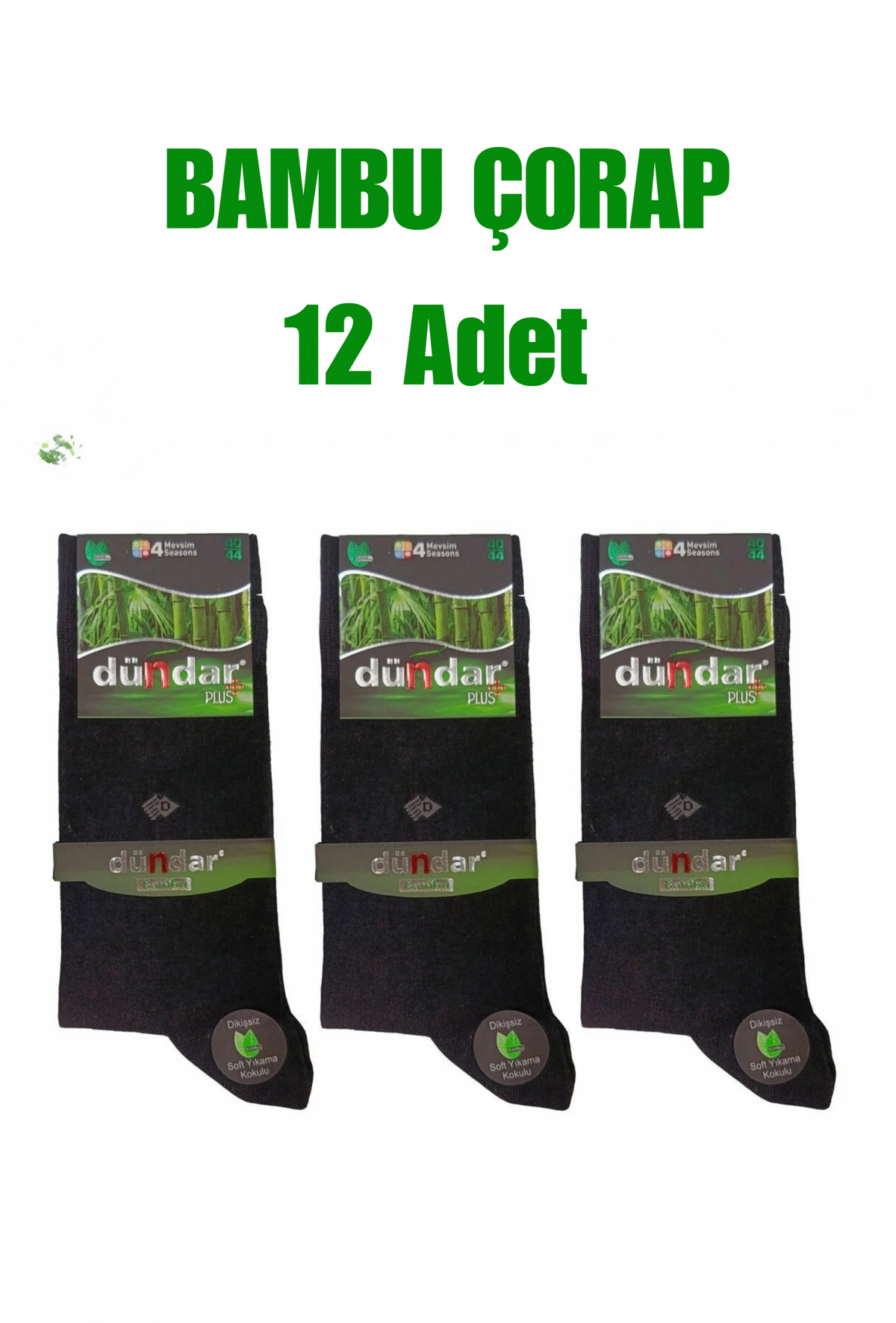 Dündar Men's Bamboo Seamless Socks, 12 Pack