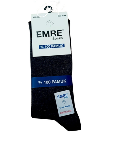 Emre Erkek Dikişsiz Çorap 100% Pamuk - 6 ADET