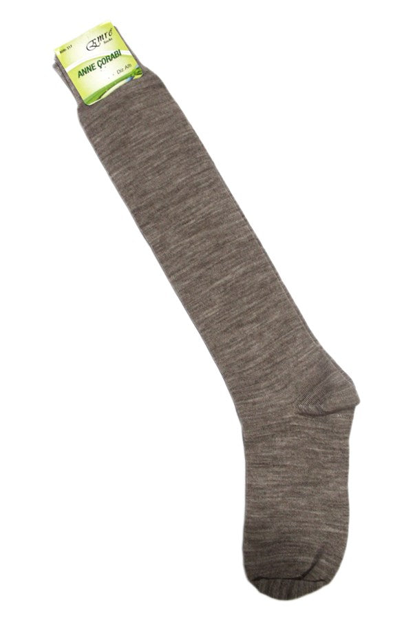 Emre Women's Beige Color Knee-Length Mother's Socks 217