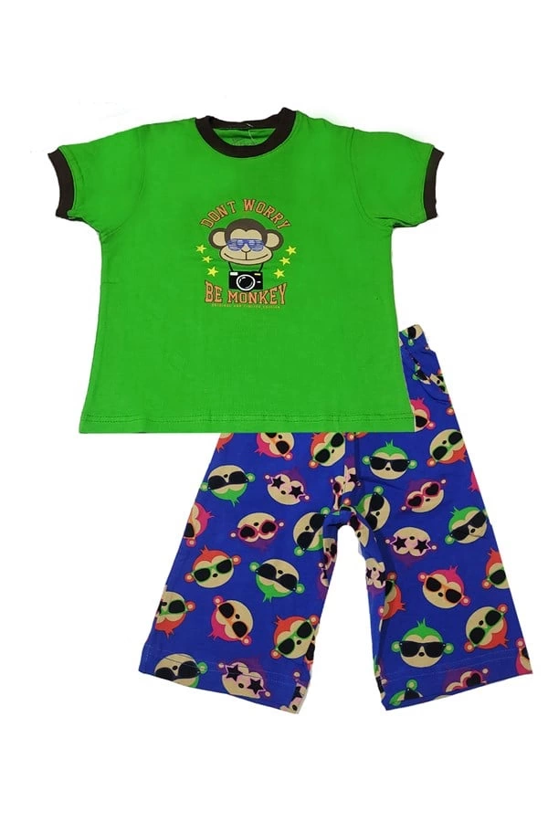 Boy Patterned Capri Set 1-2 Years Old