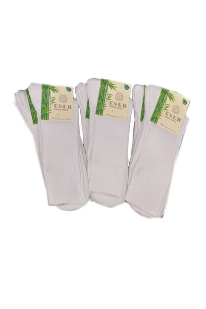 Chaussettes Eser pour homme, blanches, à double semelle en éponge, lot de 3