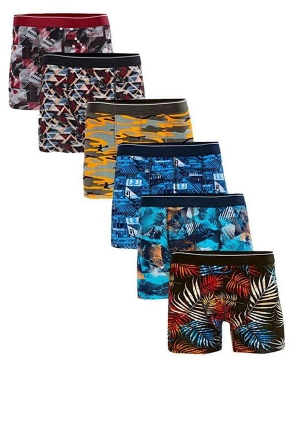Boxers en lycra pour homme Işıl, à motifs, lot de 6