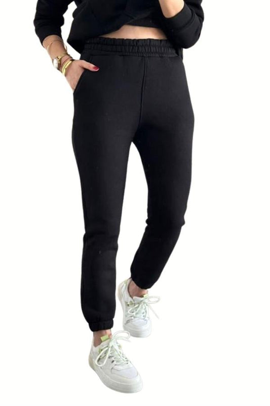 Pantalon de jogging à 3 fils brossés, poche simple, bas
